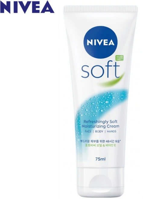 니베아 소프트 리프레싱 모이스처라이징 크림, 75ml, 1개 - 쿠팡