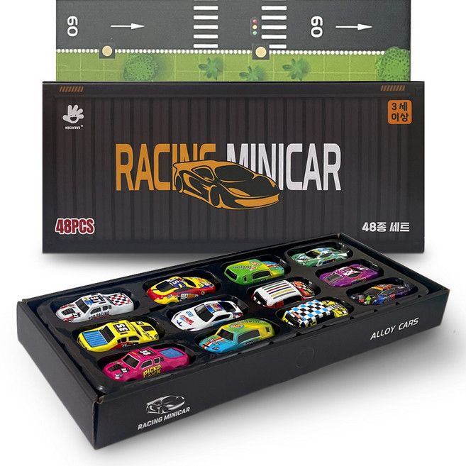 하이파이브 레이싱 미니카 48종 세트, 혼합색상, 1세트