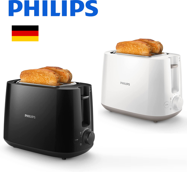 Philips 필립스 8단계 토스트기 HD2581 검정 흰색, 검정 (HD2581/90)