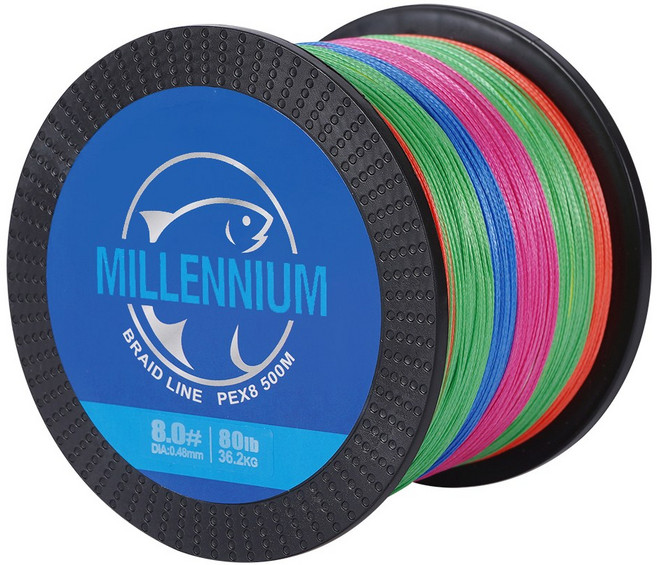 밀레니엄 PE 라인 합사줄 8합사 500M 낚시줄, 오색, 1개