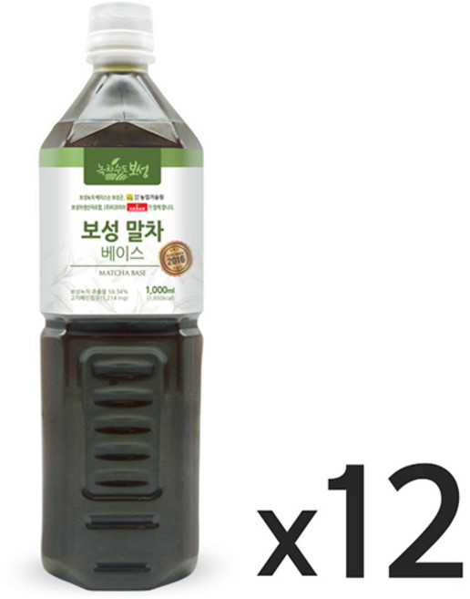 아크바 녹차수도 보성 말차 베이스, 12개, 1개입, 1L