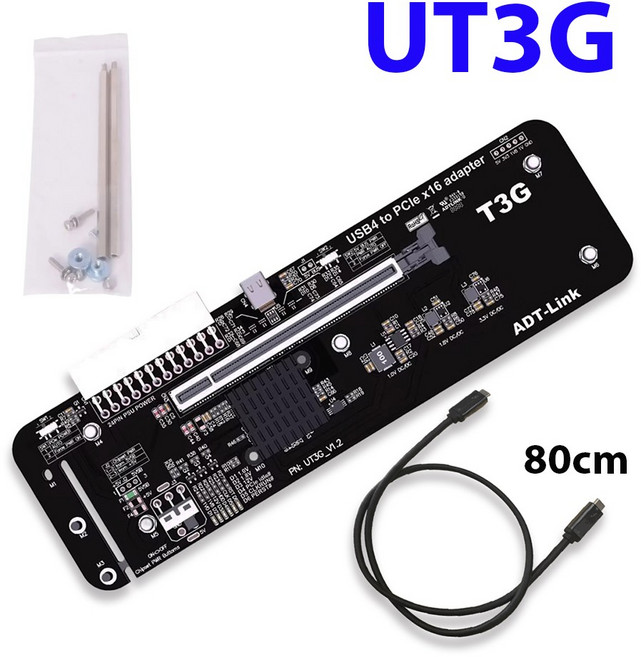 USB4 PCIE X16 UT3G UT4G eGPU 어댑터 브래킷 도킹 스테이션 NUC ITX STX 노트북 미니 소형 호스트용 Thunderbolt Gen3 X2, ADT-UT3G