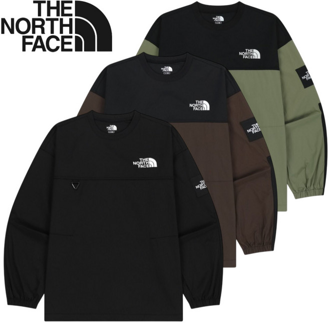 [백화점발송] 노스페이스 남여공용 맨투맨 티셔츠 바스락 경량 긴팔 커플 등산 캠핑 여행 러닝 운동