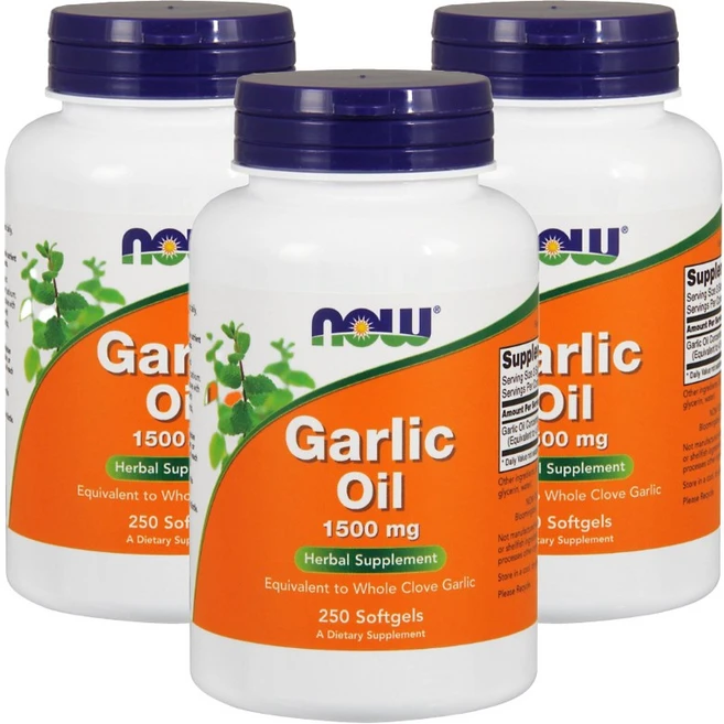 나우푸드 갈릭 오일 1500mg 소프트젤, 3개, 250정 - 쿠팡