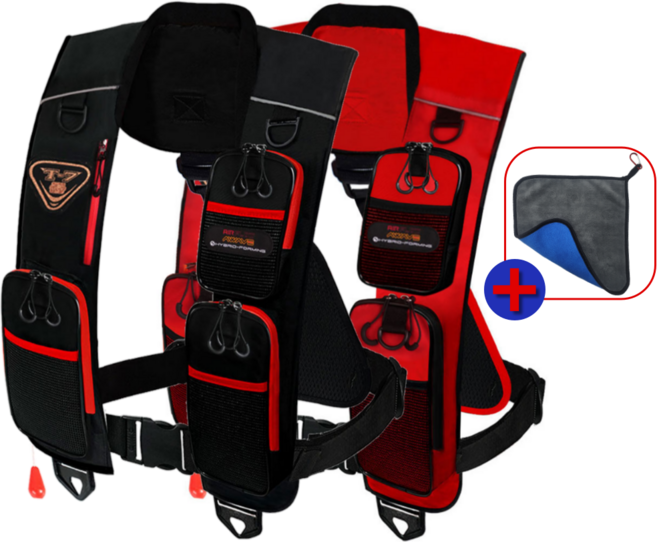 티모스포츠 자동팽창식 구명조끼 XL(대) T7 3포켓 KC인증 수분감지식 국내생산 낚시, 블랙