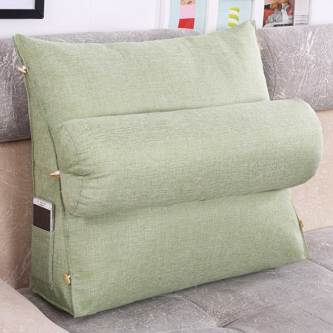 미리내 북유럽 삼각 등받이쿠션 등쿠션 솜포함, 그린