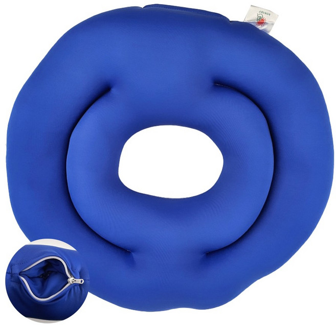 국산 늘찬 비즈 도넛 쿠션 4종 정품 고급형 욕창 방지 마이크로 비즈 꼬리뼈 치질 비즈 방석 비행기 노인 와상환자용 자세변환용구 예방 베게 체위변경 배게 자세고정 늘찬복지용구, 1개