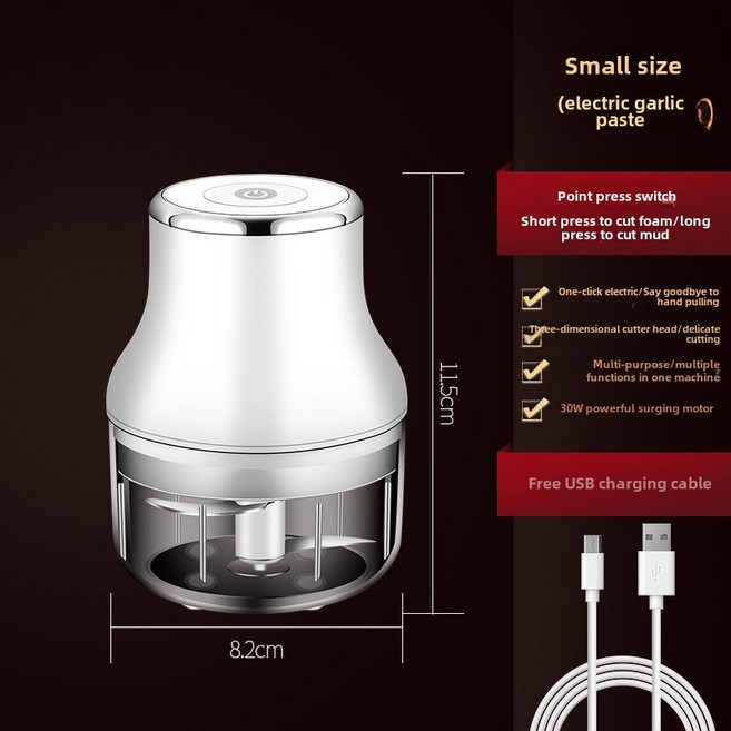 AKL가정용 캠핑용 전동 마늘 다지기 휴대용 무선 고기 분쇄기 주방 소형믹서기, 소형 전동100ML