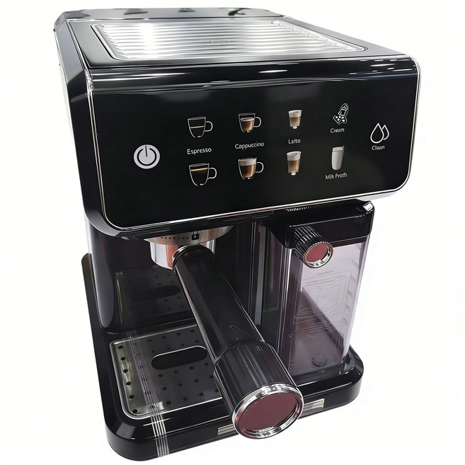 Espresso Machine意式咖啡機家用小型半自動20Bar咖啡機奶泡, 1個, 703奶缸款-黑色【現貨】:國內可用插