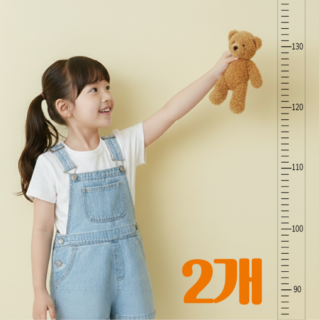 아기나무 키재기 벽 스티커 성장기록 인테리어, 투명