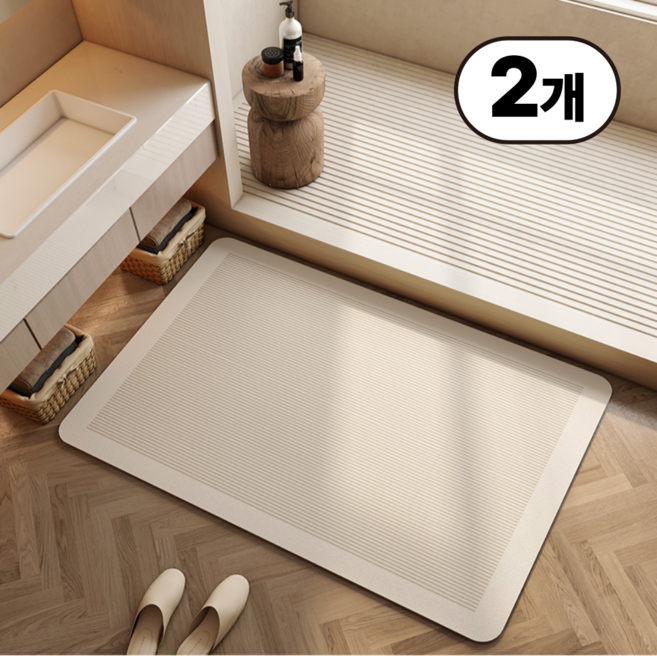1+1 일상up 물기순삭 발매트 규조토 욕실매트 폭신폭신 세탁가능 논슬립, 2개, C타입