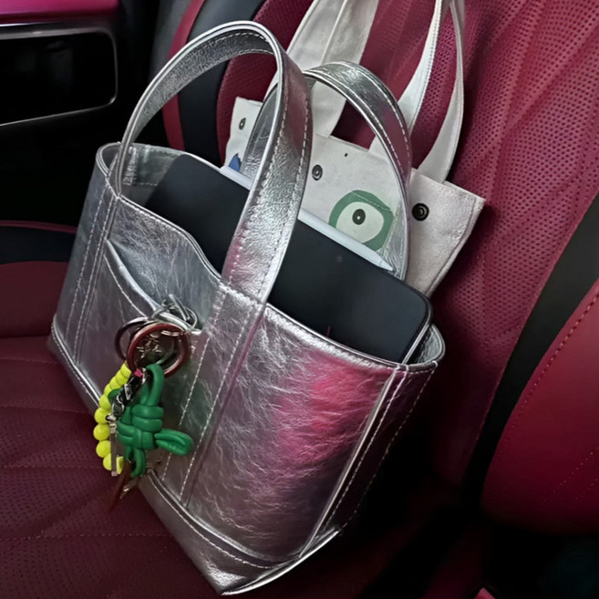 하라주쿠 실버 토트백 실버백 + 강아지 키링