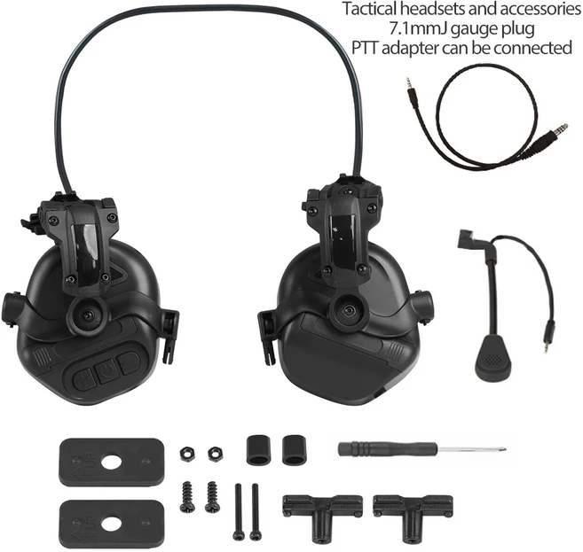 에어소프트 통신 헤드셋 청력 보호 장치 소음 사운드 픽업 사냥 전술 귀마개, 04 Black J gauge plug