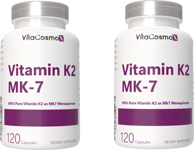 VitaCosmoX 비타코스모엑스 비타민 K2 MK-7 120mcg 120 야채캡슐, 2개, 120정 - 쿠팡