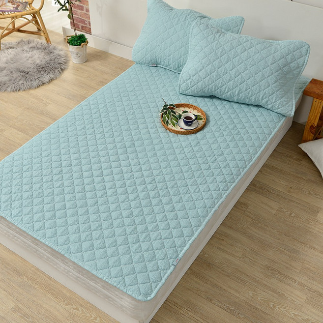 국산 스노우 고주파 피그먼트 여름 침대패드 시어서커 누빔패드 침대매트 싱글 퀸 킹, 스노우 여름 이불겸패드, 싱글(S)_그레이