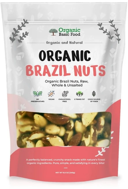 유기농 브라질너트 8.5oz (약 240g) | 생 통 무염 | 건강 간식 다이어트 & 견과류 스낵, 1개, 240g - 쿠팡