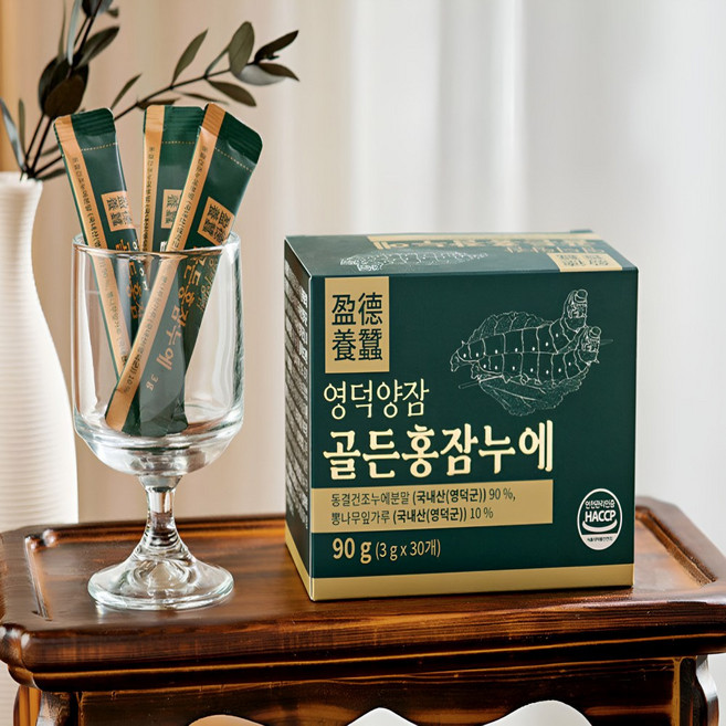 국산 골든홍잠 동결건조 뽕잎 누에환, 2개, 90g