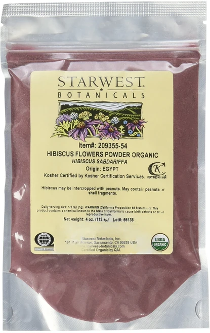 스타웨스트 보타니컬스 유기농 히비스커스 꽃 파우더 4온스 스타웨스트 보타니컬스 유기농 히비스커스 꽃 파우더 4온스, 1개 - 쿠팡
