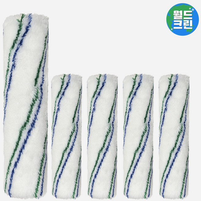 월드크린 페인트 롤러 리필 9호 225mm 5p 도배 도장 용품 셀프 인테리어 보수 브러쉬, 페인트롤러리필9호225mm5p