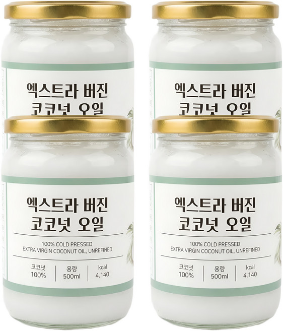 코코온 엑스트라 버진 코코넛 오일 500ml, 4개