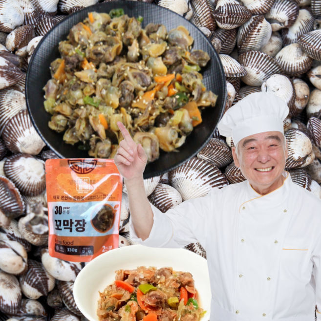 먹사부 국산 양념 간장 꼬막장 무침X 반찬 비빔장 비빔밥 용, 330g, 1개, 꼬막장(간장)