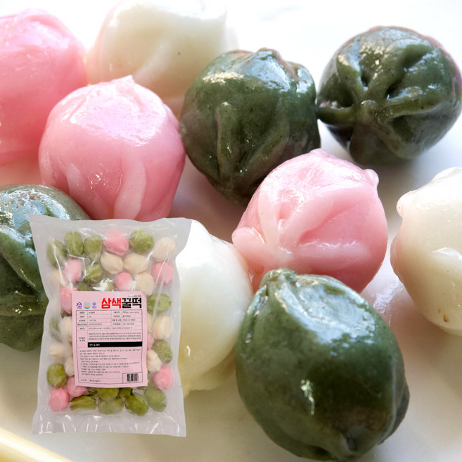 굳지 않는 삼색 꿀떡 1kg ( 내외), 3개