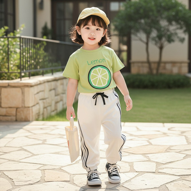 몽실이 레몬반팔 트레이닝 상하복