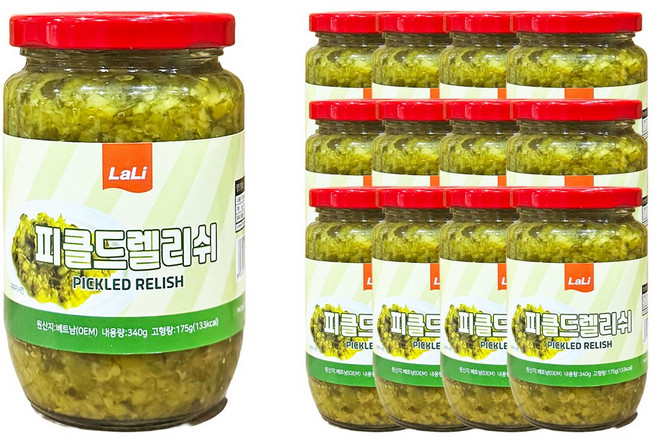 푸드올마켓_ 라리 피클드 렐리쉬(병) 340g 한박스 (340g x 12ea), 12개