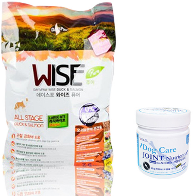 [펫파라다이스] 데이스포 와이즈 LB라지바이트 7.6kg + 도그케어 관절영양제 강아지간식 250g 1개