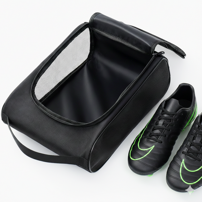 브랜드유 스포츠 통기성 메쉬 휴대용 신발 주머니, 1개, 블랙