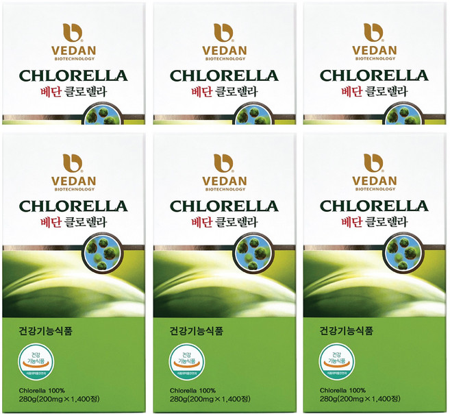 대만 베단그룹 베단클로렐라1400정, 6개, 1400정