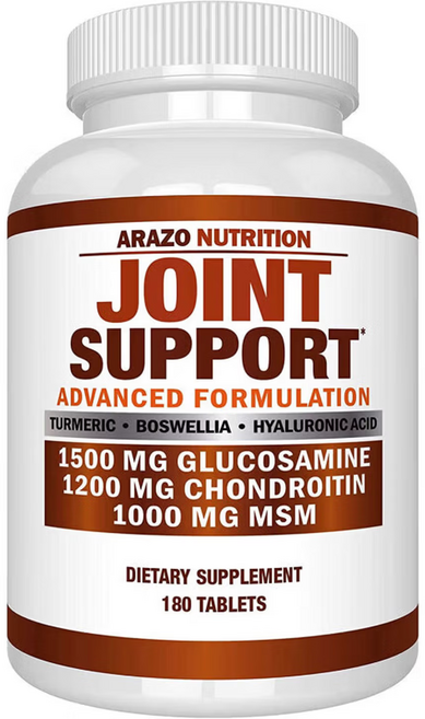 Arazo Nutrition 글루코사민 MSM 관절 영양제 180정 x 3개, 1개