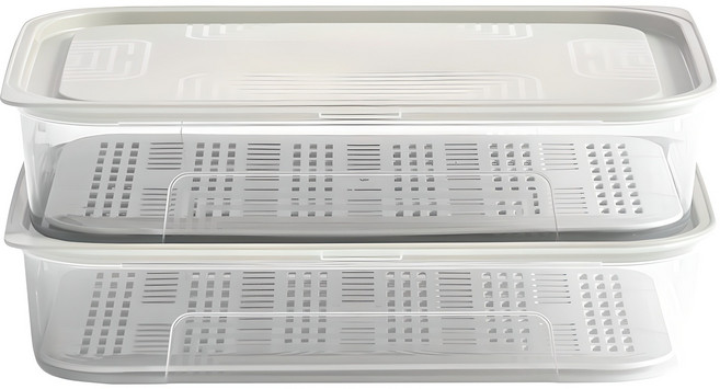 이지앤프리 프레쉬 채반 냉장고정리용기 3000ml + 채반 대, 2개, 1세트