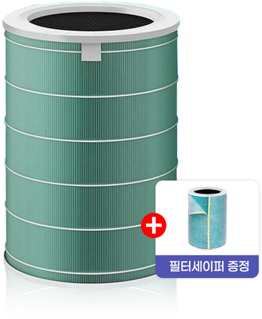 환경필터 샤오미 미에어 공기청정기 호환 필터 + 필터세이퍼, 1개, 미에어 (그린)