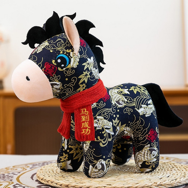 행운 말 전통자수 인형 키링