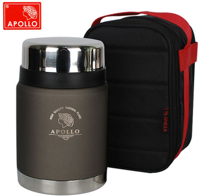 APOLLO 신제품 아폴로죽통(APL-650) 보온밥통 보온도시락 보온죽통 보온통, (APL-650)카키그레이
