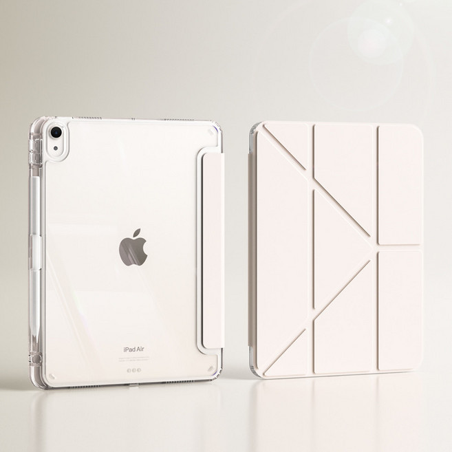 亞克力硬殼防摔 iPad Air 保護殼, 米白色, 1個