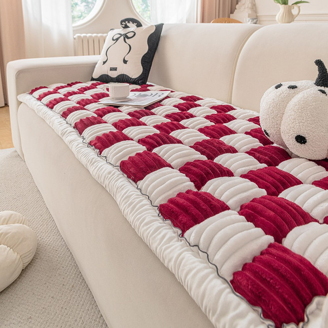 엔조이텍스타일즈 라이트 럭셔리 보온 두툼한 퍼 일자형 소파 패드