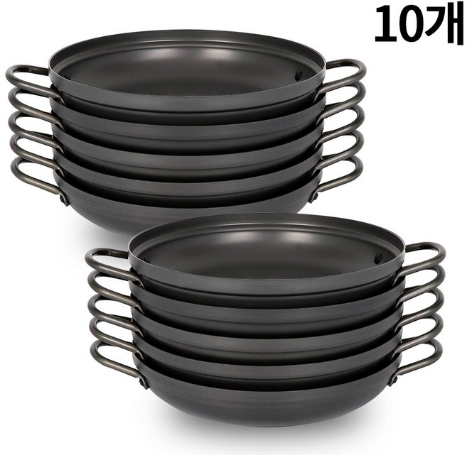 [고강도] 국산 업소용 경질 낮은 전골냄비 10개 (20~32cm), 블랙, 22cm