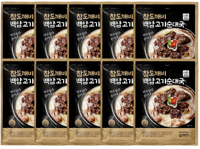 참도깨비 백암 고기순대국 640g 국내산 토종고기순대와 국내산 고기 가득, 10개