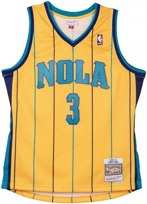 Mitchell & Ness - 뉴올리언스 호넷 남성용 NBA 스윙맨 2010 크리스 폴 저지 옐로우 XXL