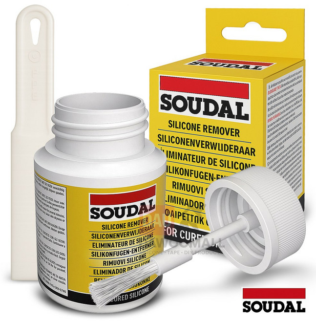 벨기에 수달 실리콘 제거제 붓일체형 + 플라스틱헤라 / 욕실 주방 타일 실리콘자국 제거 리무버, 1세트