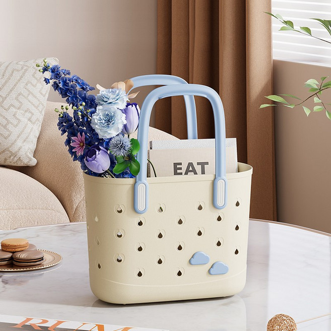 TULA 다용도 우아해요 물빠짐 목욕 바구니, 블루