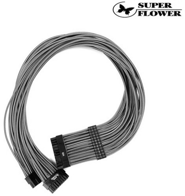 슈퍼플라워 SuperFlower MOD ATX(20+4)핀 케이블 (메탈블랙 0.75m), 1개