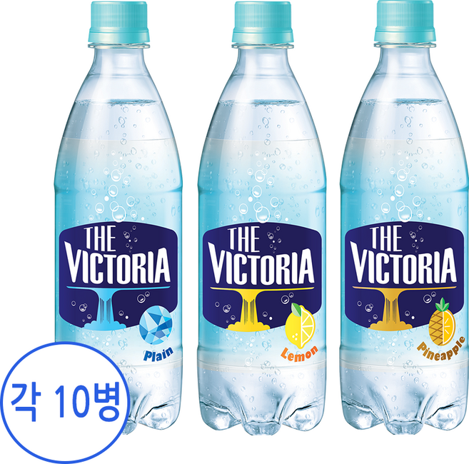 웅진 빅토리아 탄산수 플레인 + 레몬 + 파인애플, 1박스, 500ml