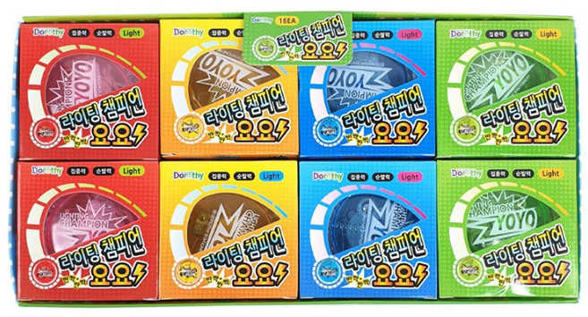 1500 라이팅 챔피언 요요 16개입 (BOX) LED 불빛요요 완구 보드게임 취미 선물, [ 16개 1세트], 1개