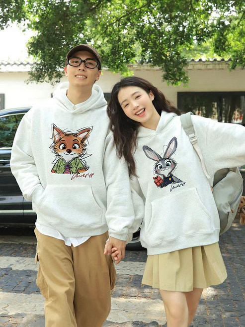 주토피아 닉 주디 커플티 후드티