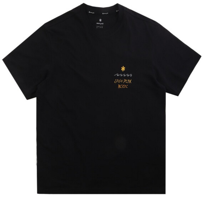 [스노우피크] Ｘ헤르 남성 레터링 반팔 티셔츠 S25MMFTS38 BK