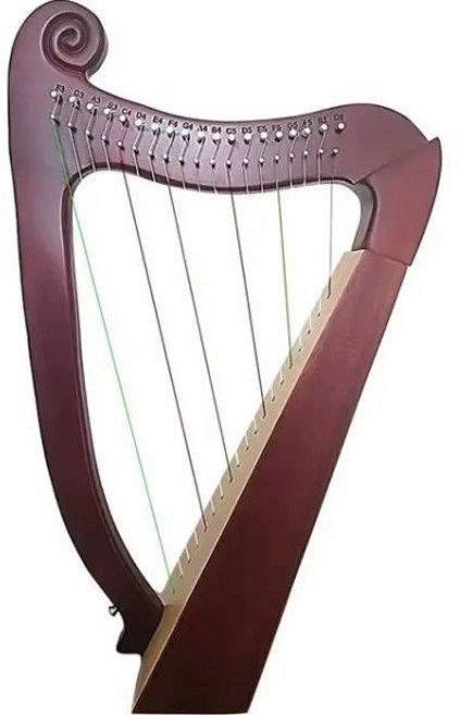하프 소품 복숭아 꽃 나무 하프 19/22 톤 고대 스타일 작고 쉽게 배우기 초보자 휴대용 음악 악기 전문 선물, 1개, 19 Strings_3