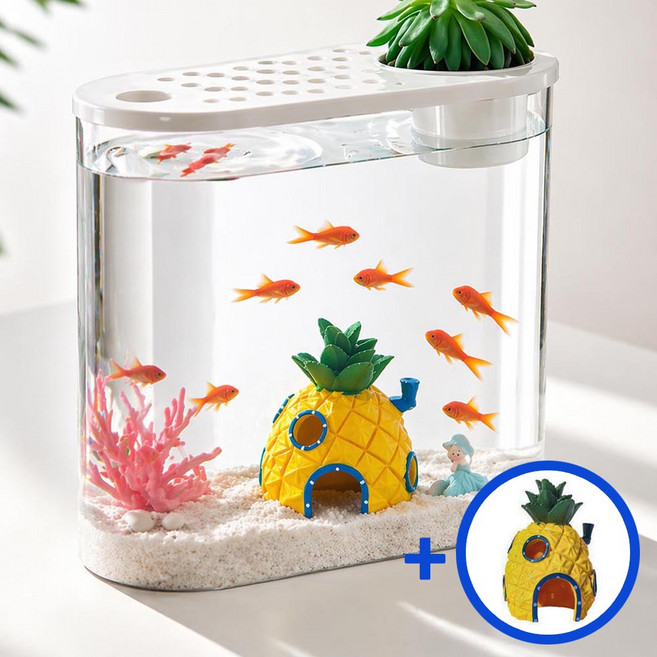 사니사니 아크릴 투명 깨지지않는 미니어항, 1개, 화이트